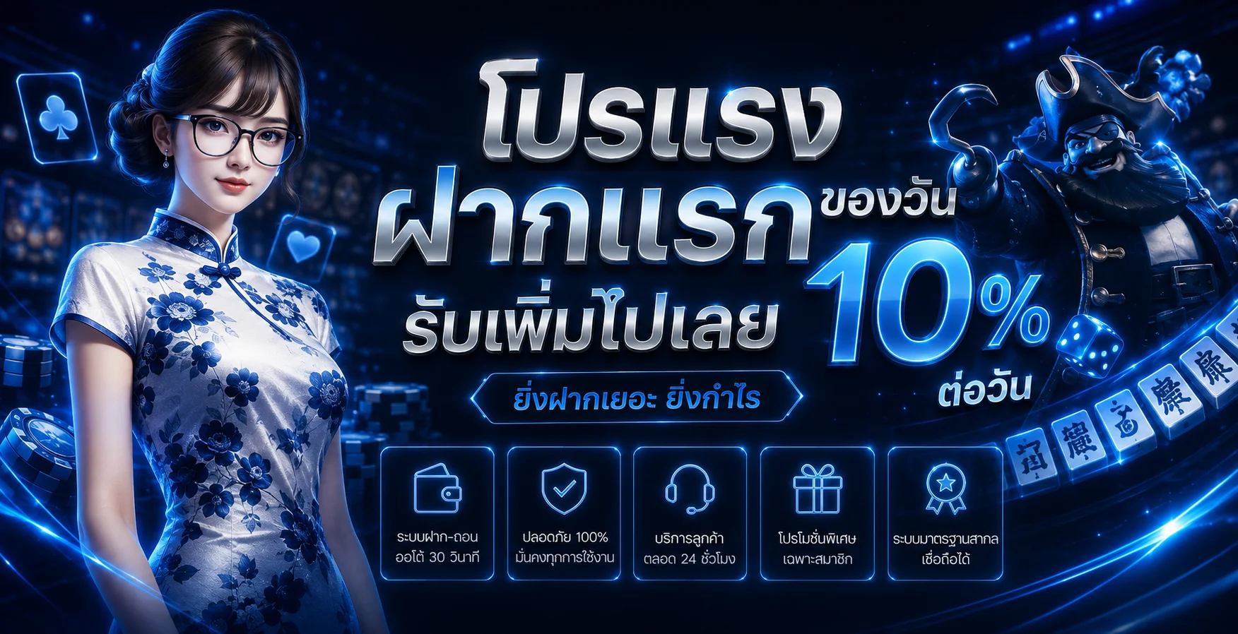 แบนเนอร์โปรโมชั่นสมาชิกใหม่ SHABU98 รับโบนัส 100%